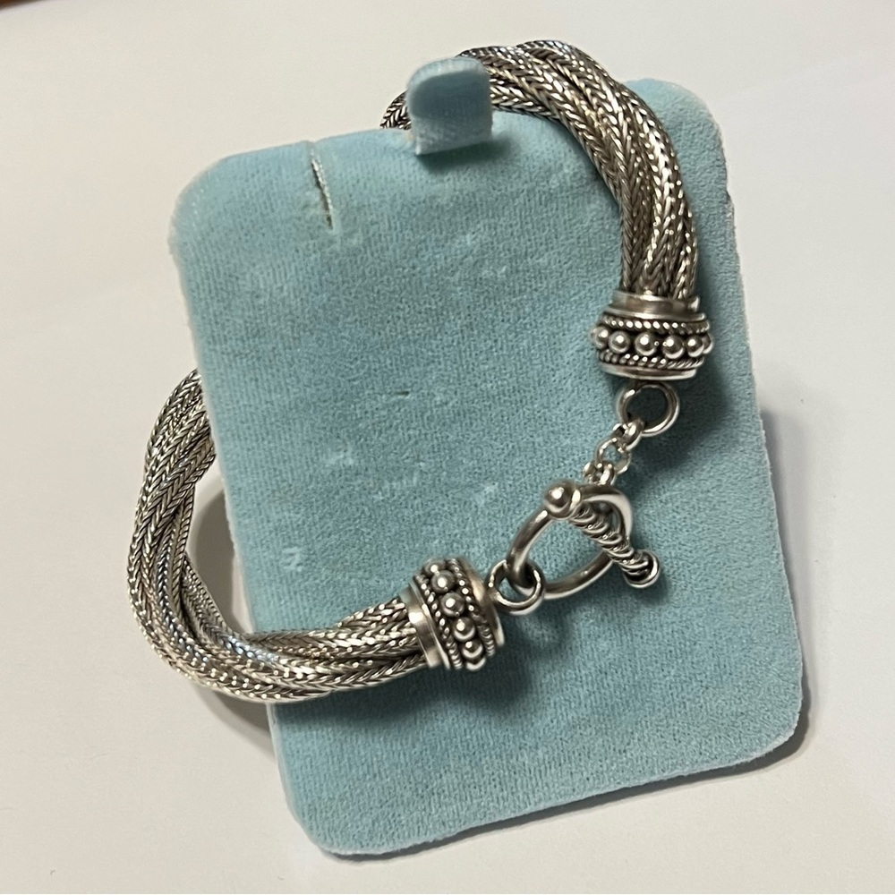 BA Suarti Sterling Twisted Wheat Bracelet Toggle Clasp